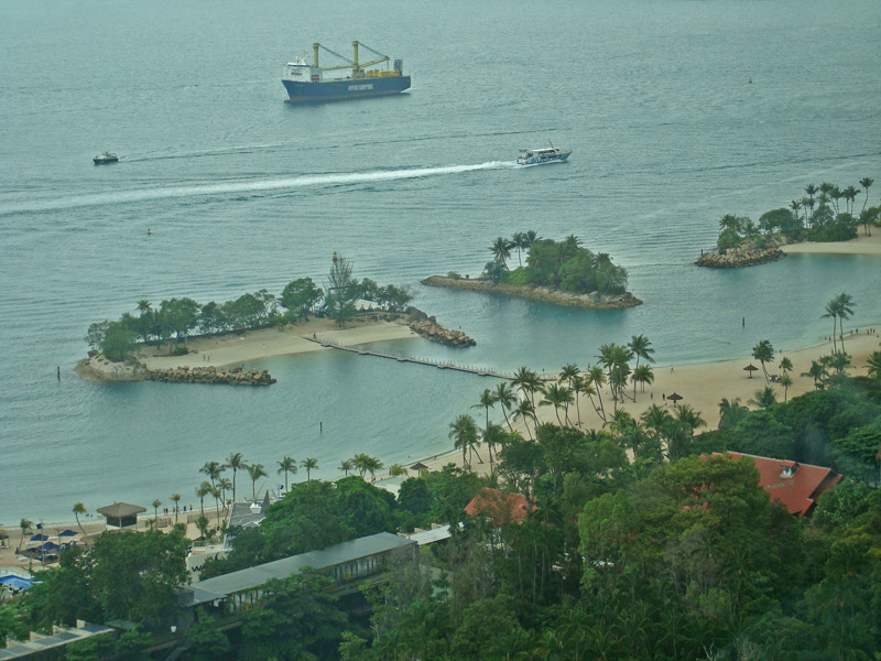 Siloso Beach view from the Tiger Sky Tower